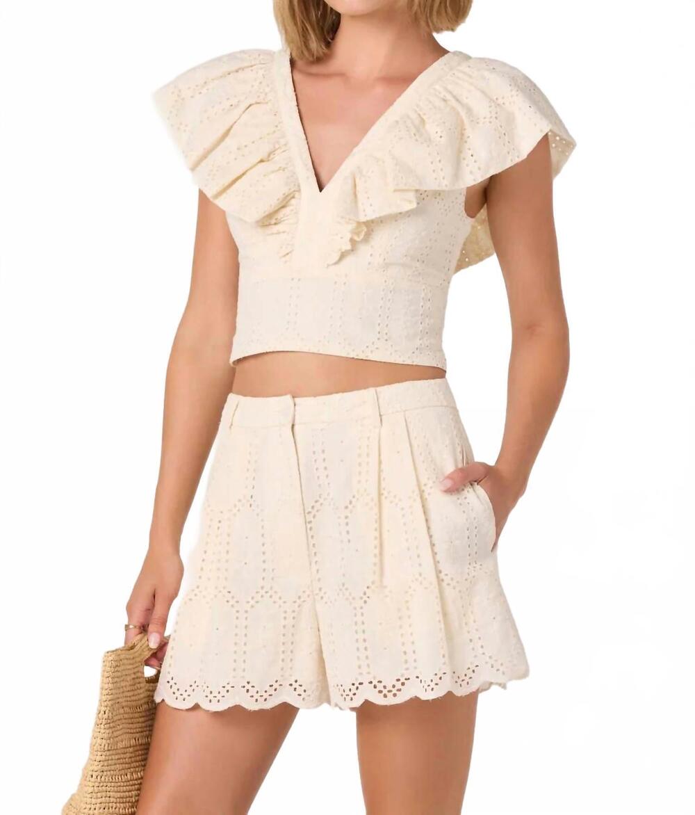 NEW ASTR margo high waist shorts in beige